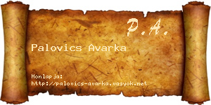 Palovics Avarka névjegykártya